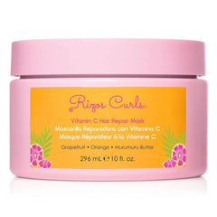 Rizos Curls Vitamin C Hair Repair Mask jar close-up highlights creamy moisture for dry hair.