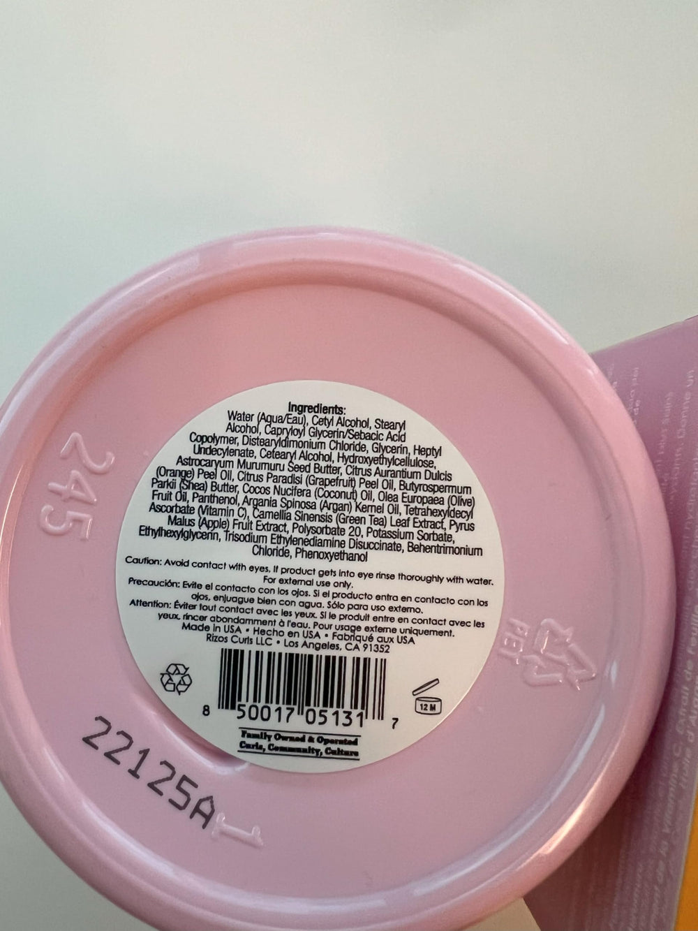 Rizos Curls Vitamin C Hair Repair Mask packaging highlights sustainable easy-to-store 10 oz jar.
