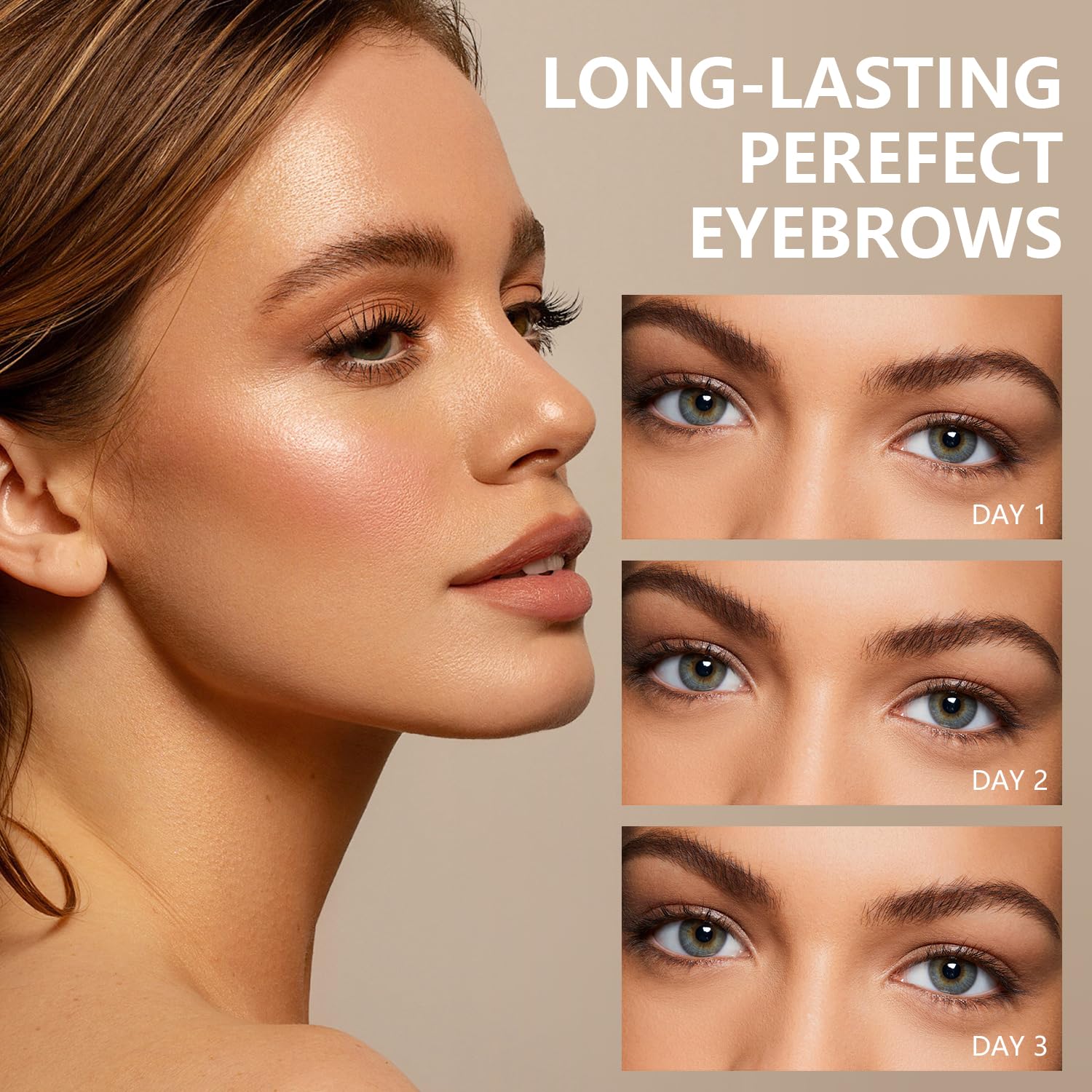 Rliolouo QICIY eyebrow gel swatch in black showing shade option.