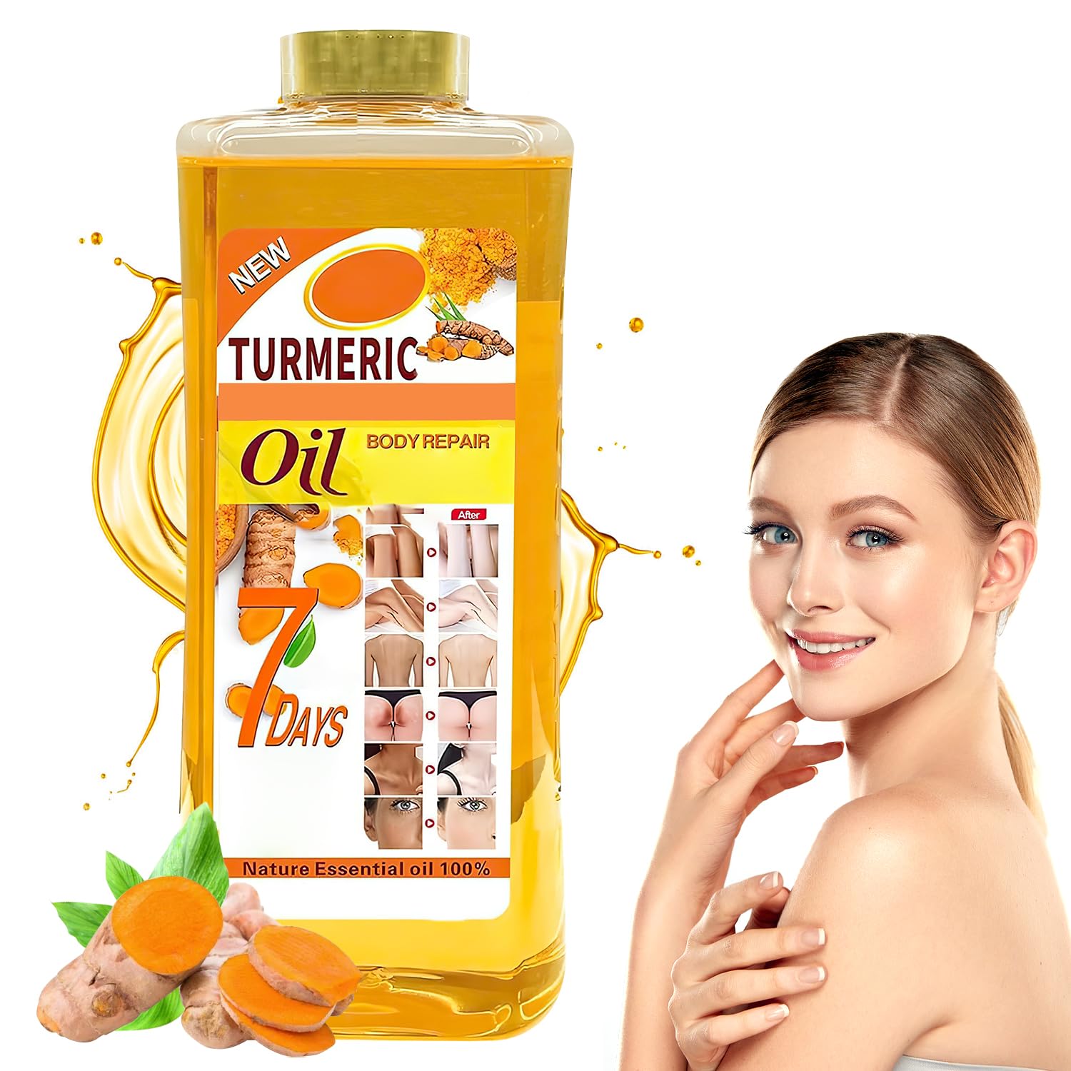 Rliolouo Soft 7 oil bottle pouring for easy absorption in daily skincare