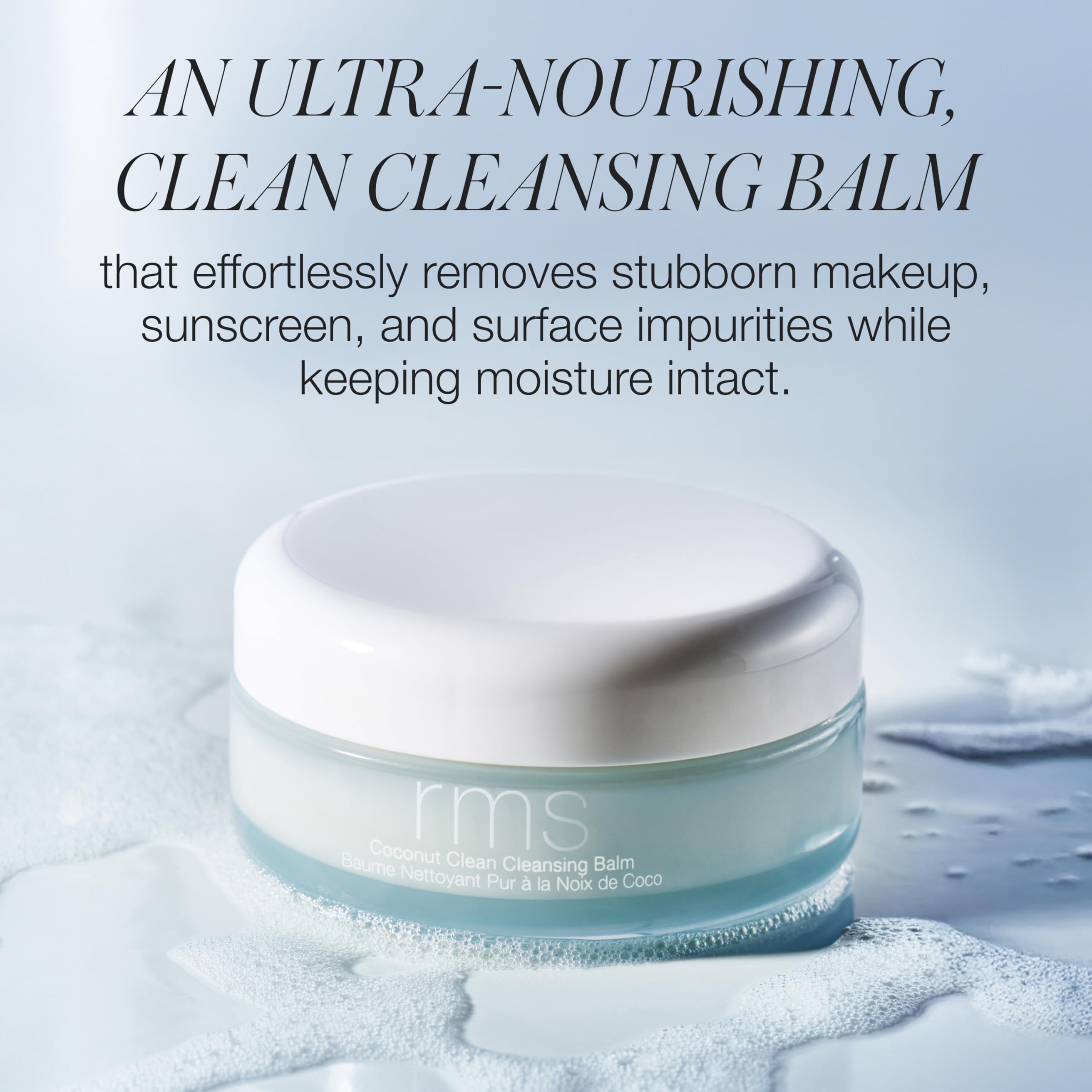 RMS Beauty Coconut Clean Cleansing Balm paraben-free and fragrance-free formula supports sensitive routines.