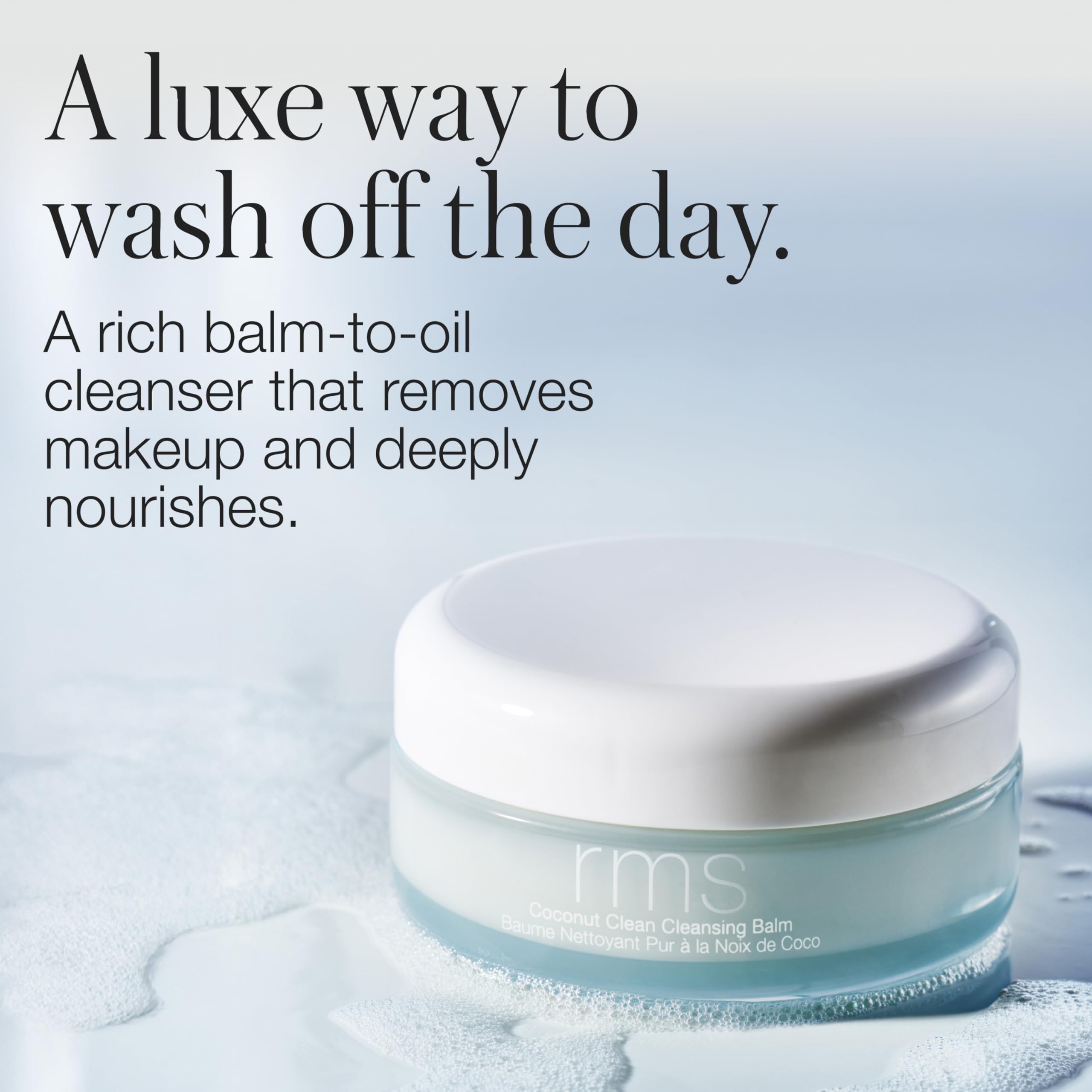 RMS Beauty Coconut Clean Cleansing Balm delivers a non-greasy finish suitable for dry and sensitive skin.