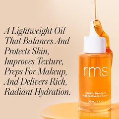 RMS Beauty Kakadu Beauty Oil dropper closeup captures precise nourishment for daily use
