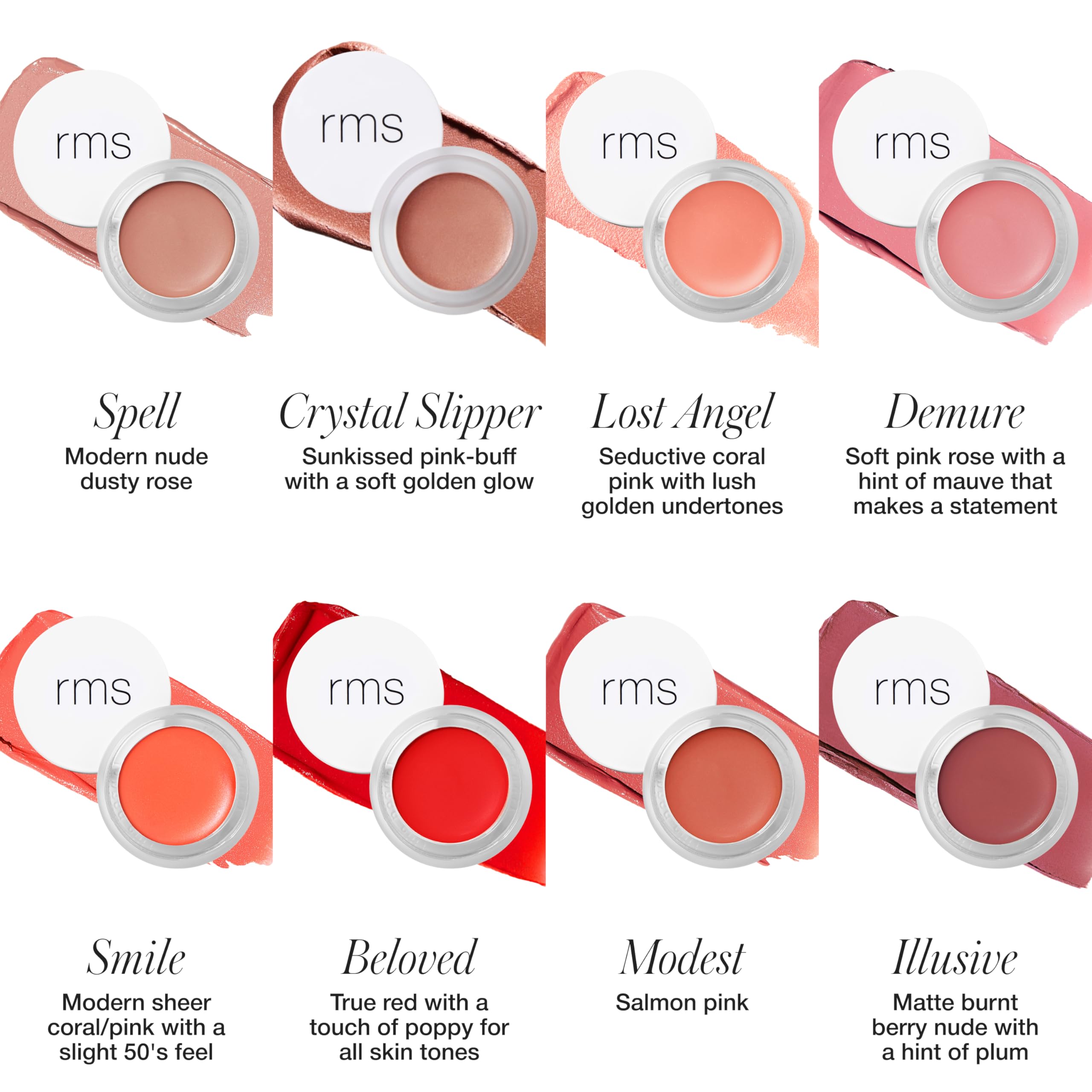 RMS Beauty Lip2Cheek lip swatch delivers natural tint and hydration.