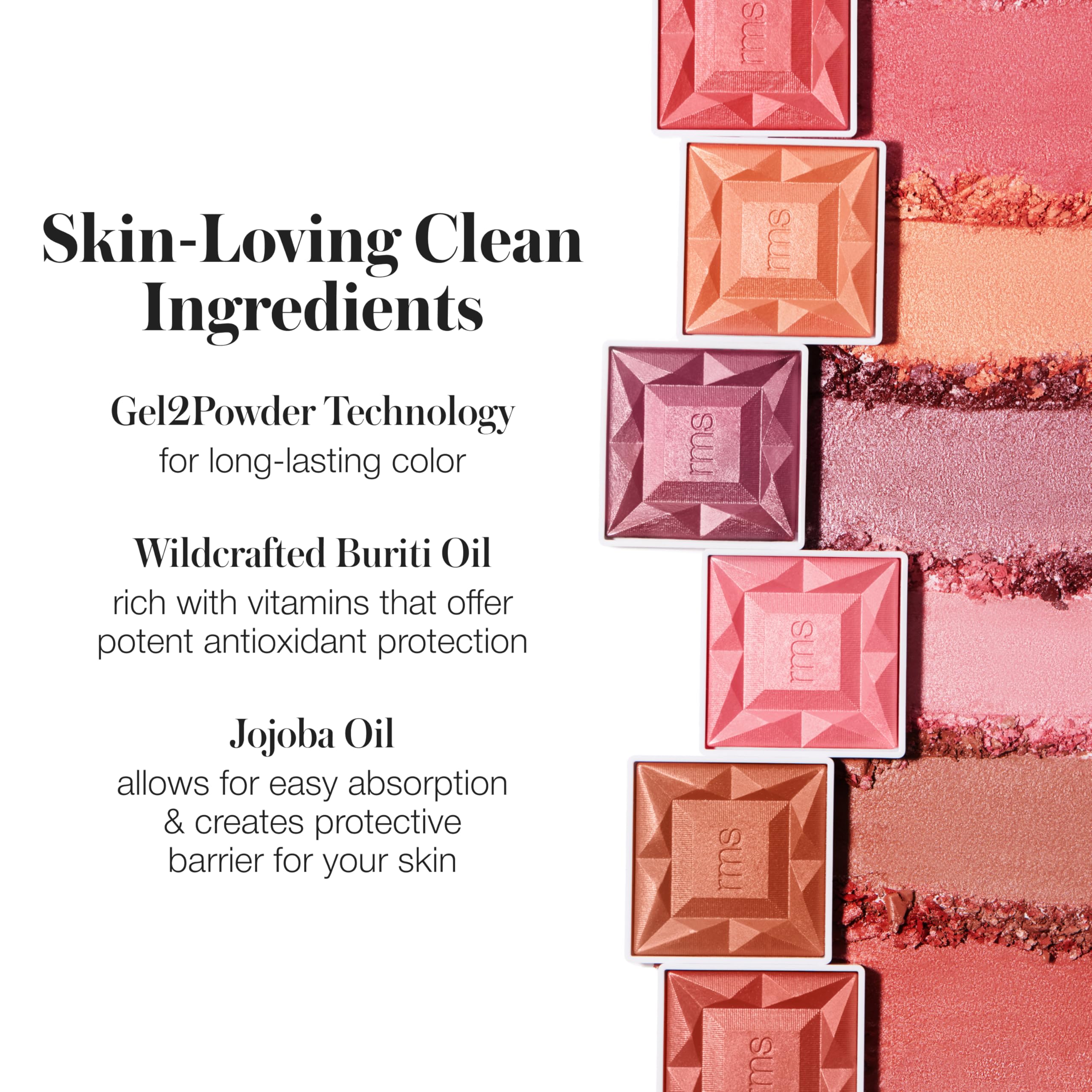 RMS Beauty Redimension Hydra Powder Blush applied creates buildable color