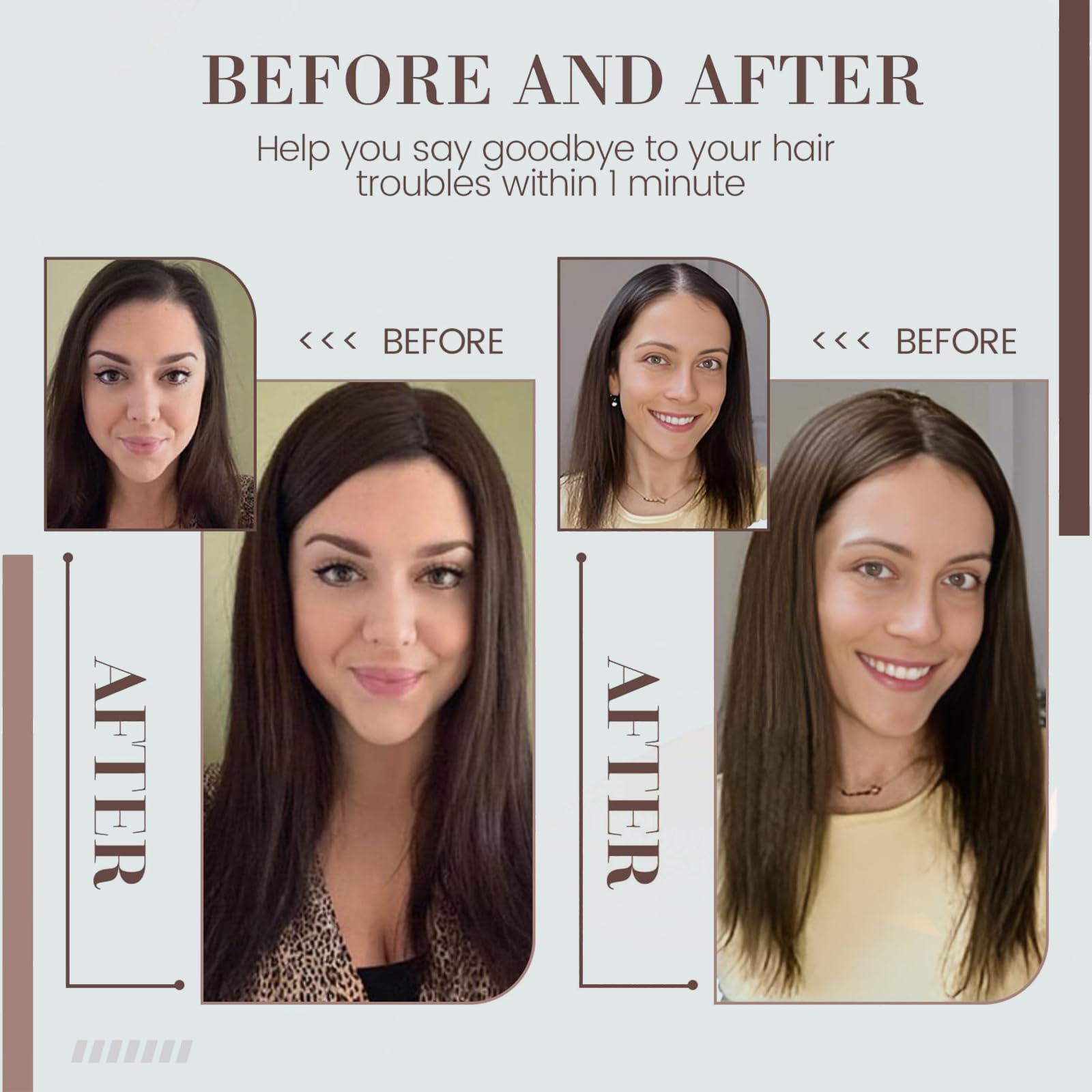 RMYHIG Hair Toppers with four anti slip clips for secure fit