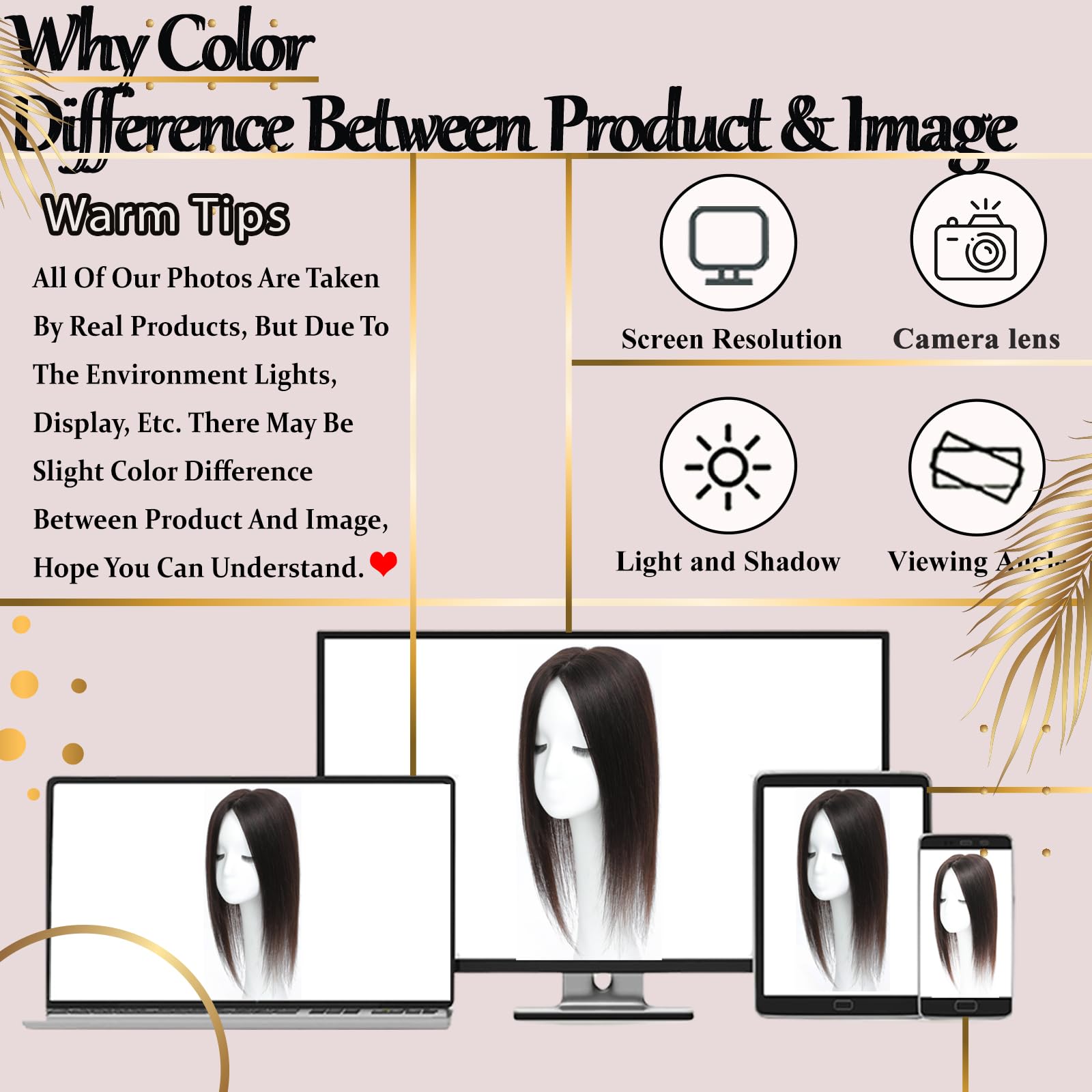 RMYHIG Hair Toppers color matching guidance in natural light for best shade