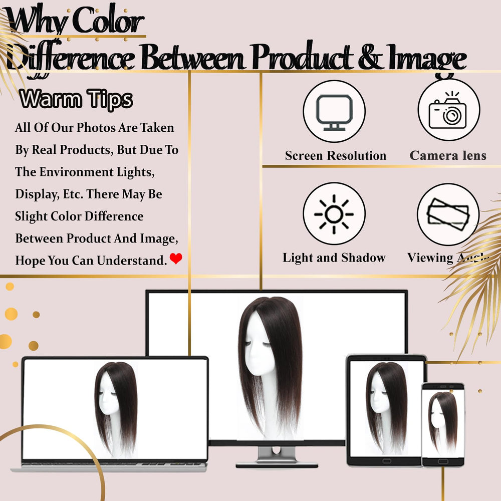 RMYHIG Hair Toppers color matching guidance in natural light for best shade