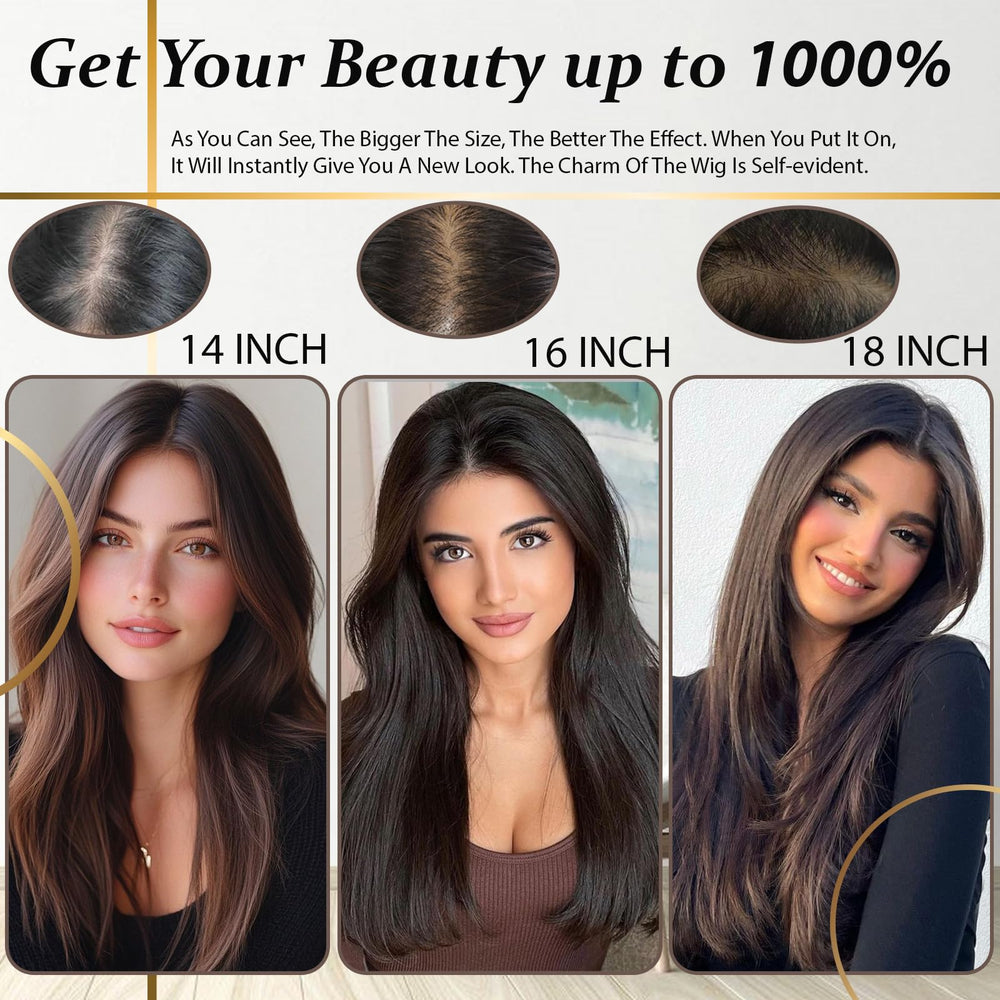 RMYHIG Hair Toppers with middle part bangs clip in for modern silhouette