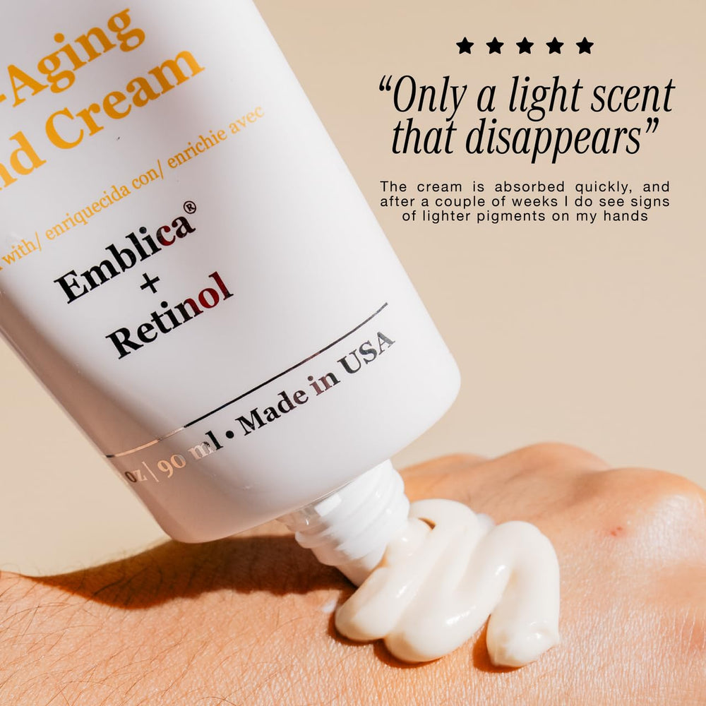 Robanda Retinol hand cream tube dispense emphasizes easy, mess-free use.