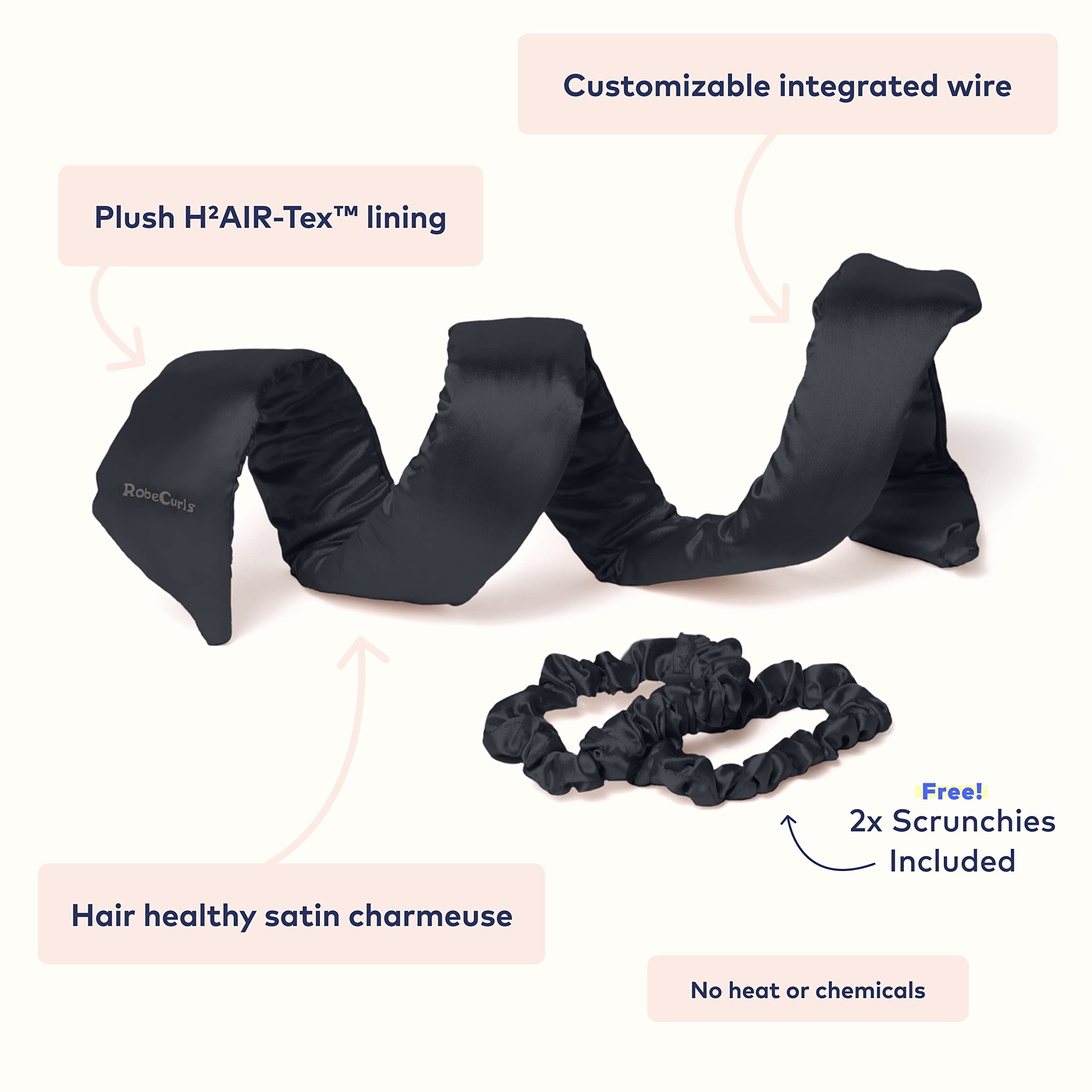 RobeCurls wire tab system highlighting secure grip without pins for reliable sleep curls