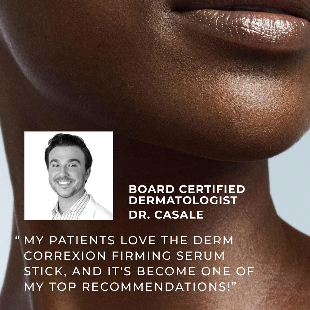 RoC stick placed beside moisturizer and sunscreen demonstrating layered routine benefit