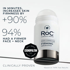 Close-up of RoC stick texture on skin showing smooth glide and quick absorption benefit