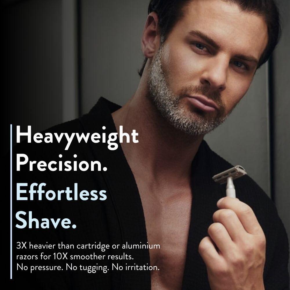 Rockwell Razors 6S reusable safety razor promotes eco-friendly grooming and long-term savings.