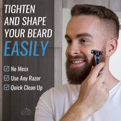 Rocky Mountain Barber beard lines detail highlight sharp, well-defined edge.