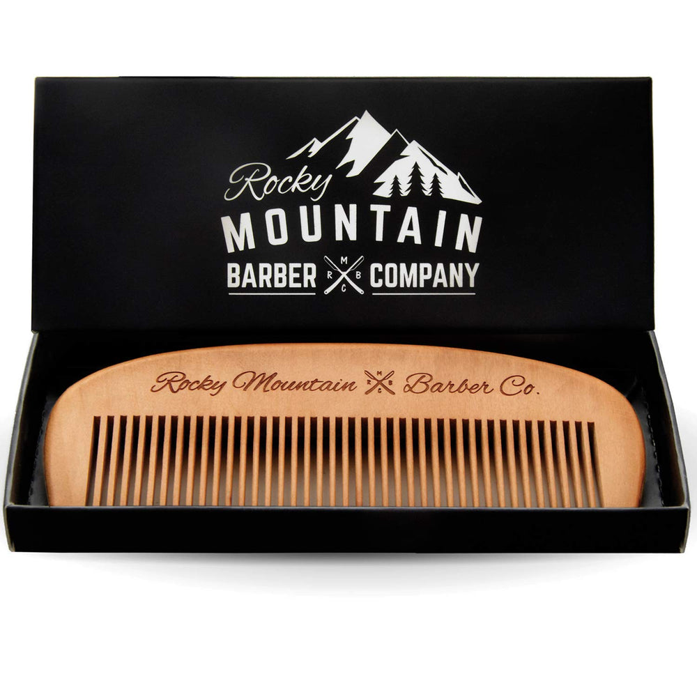 Rocky Mountain Barber Company peine de madera antiestático para barba y cabello.