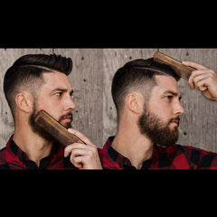 Rocky Mountain Barber Company anti-static wood comb minimizes static during detangling.