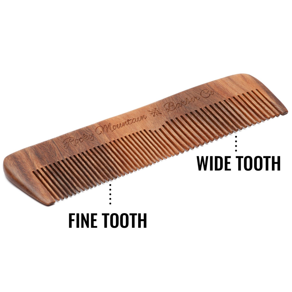 Rocky Mountain Barber Company portable carrying case keeps the comb protected.