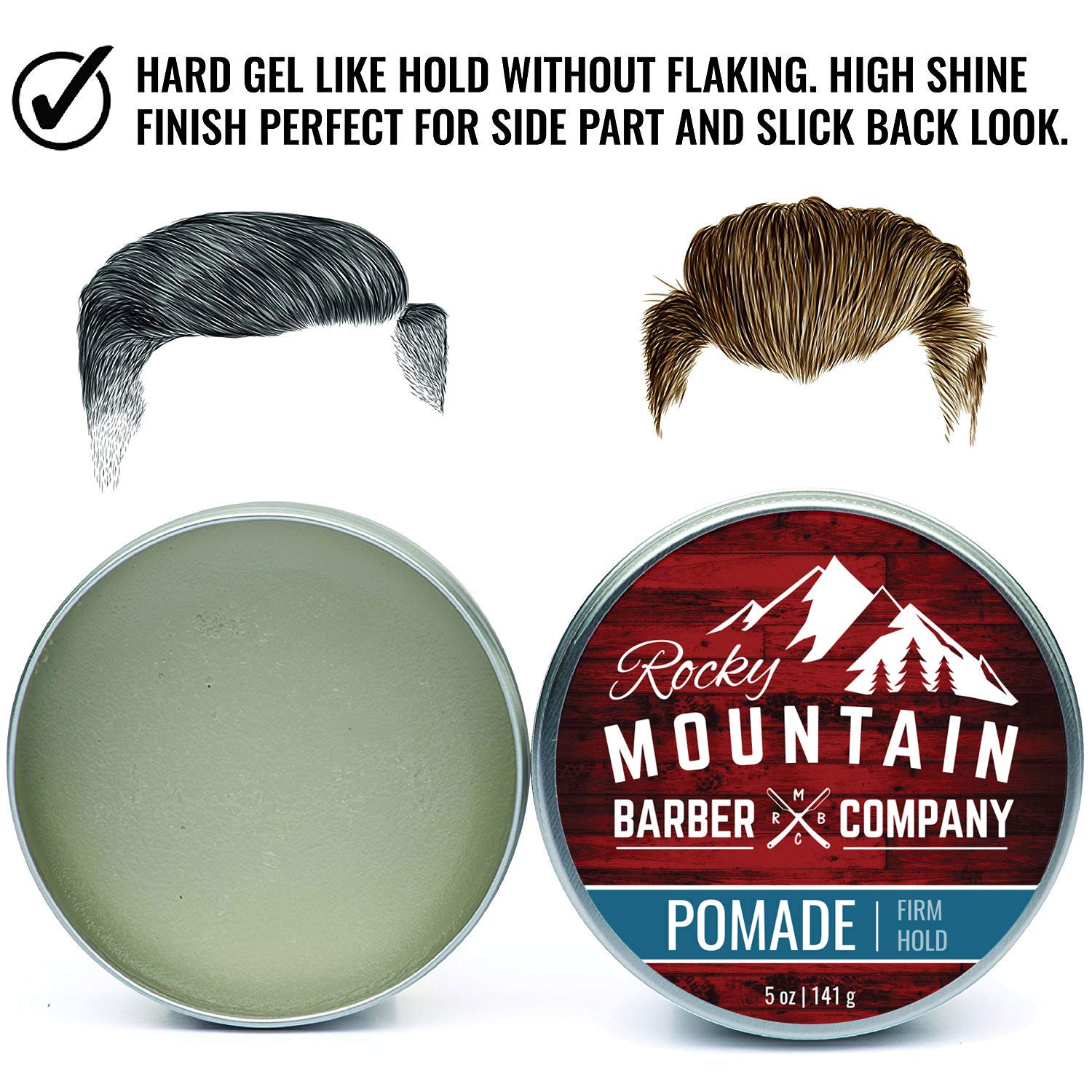 Rocky Mountain Barber Company Pomade side-part style creates crisp lines with lasting grip
