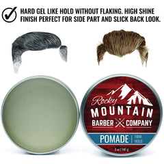 Rocky Mountain Barber Company Pomade side-part style creates crisp lines with lasting grip