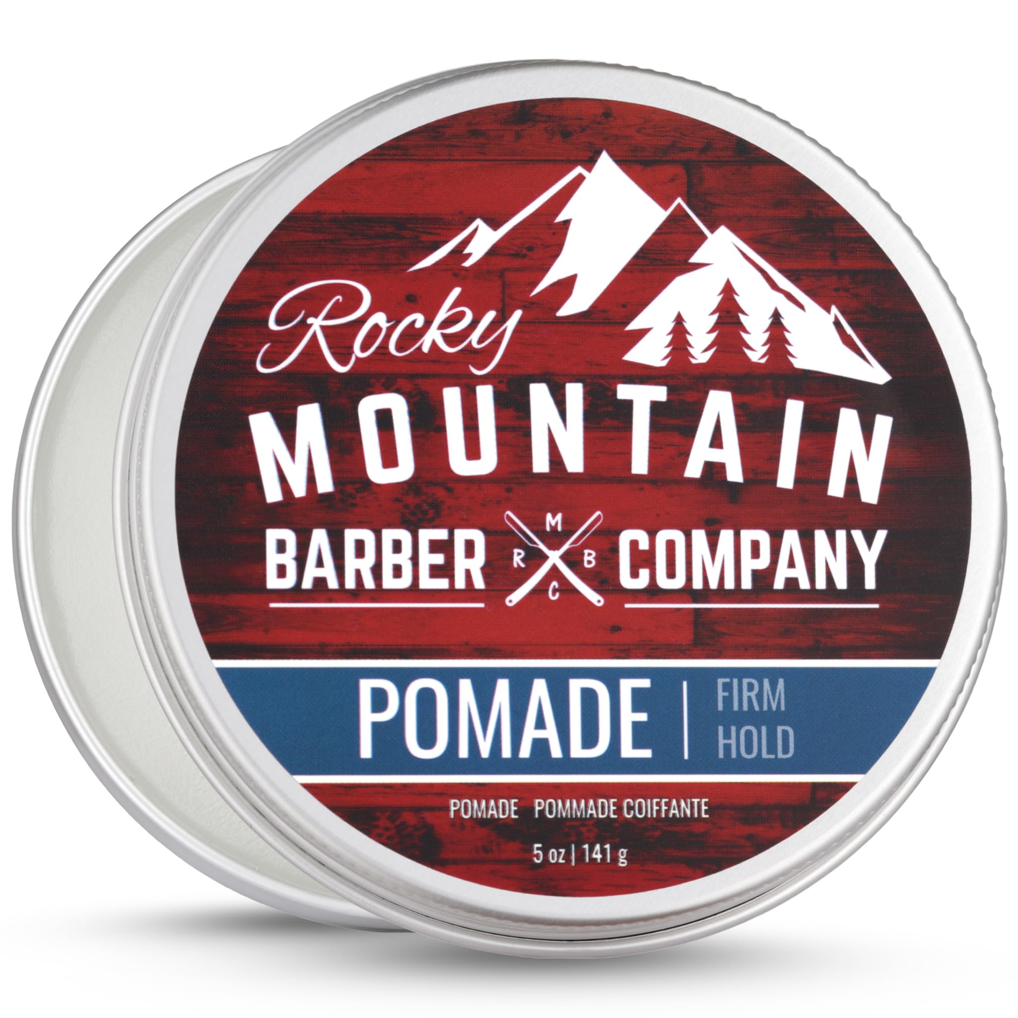 Rocky Mountain Barber Company Pomade strong hold jar offers reliable hold for classic styles