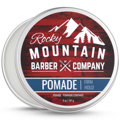 Rocky Mountain Barber Company Pomade strong hold jar offers reliable hold for classic styles