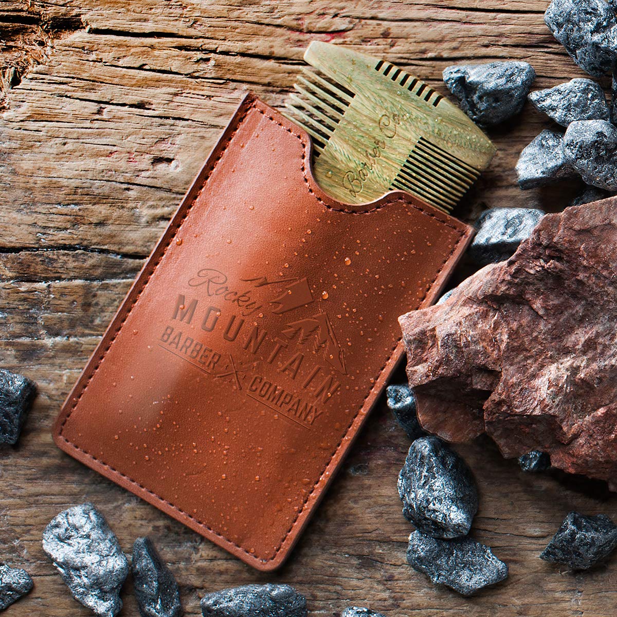 Rocky Mountain Barber carrying case keeps your sandalwood beard comb protected on the go.