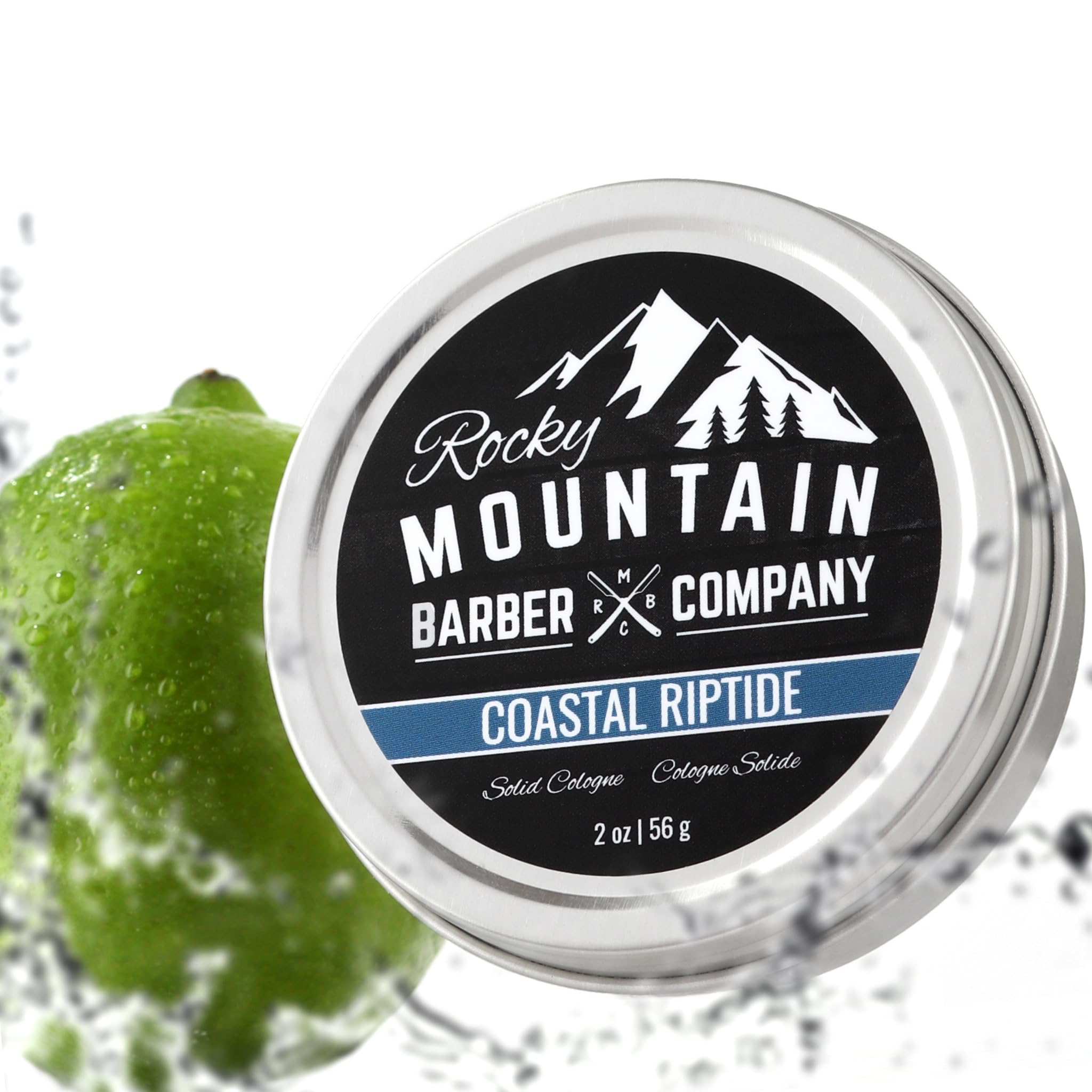 Rocky Mountain Barber Company solid cologne coastal riptide durable packaging