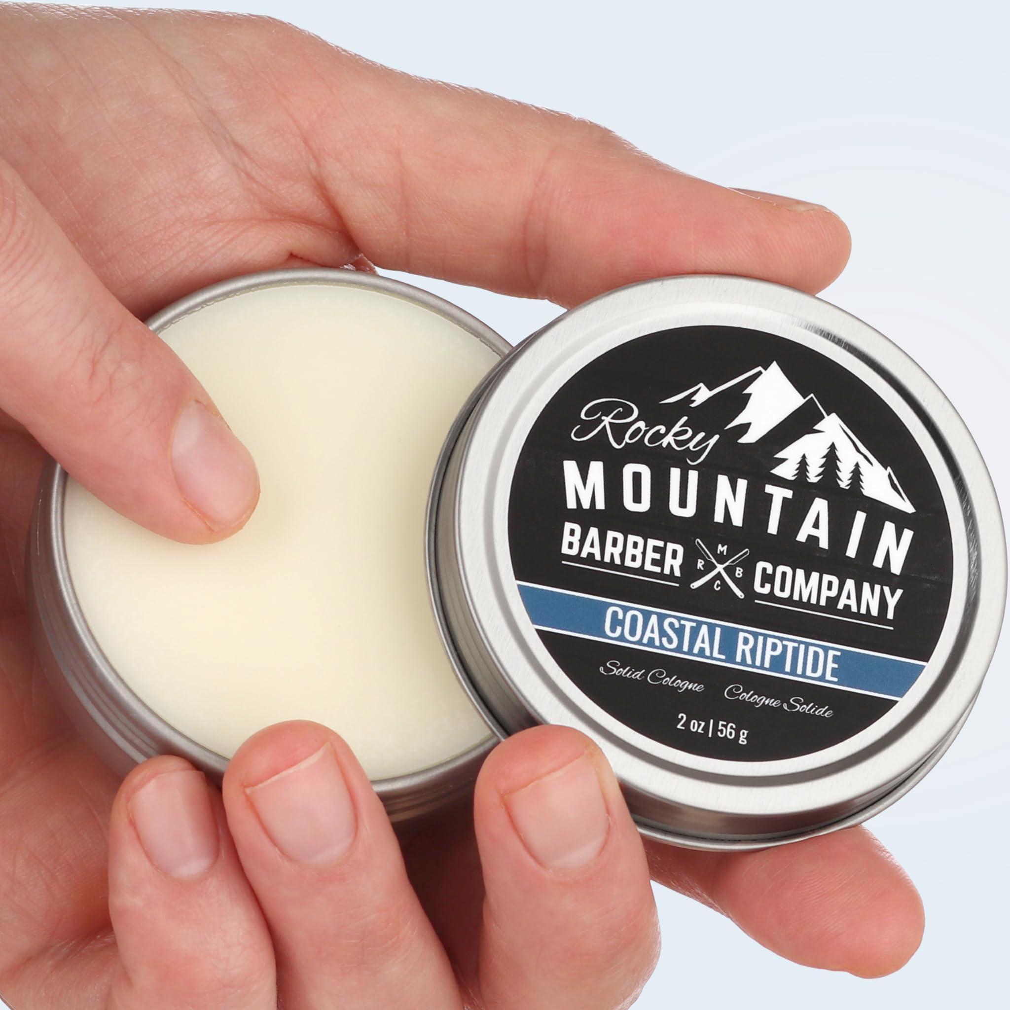 Rocky Mountain Barber Company solid cologne coastal riptide travel on the go