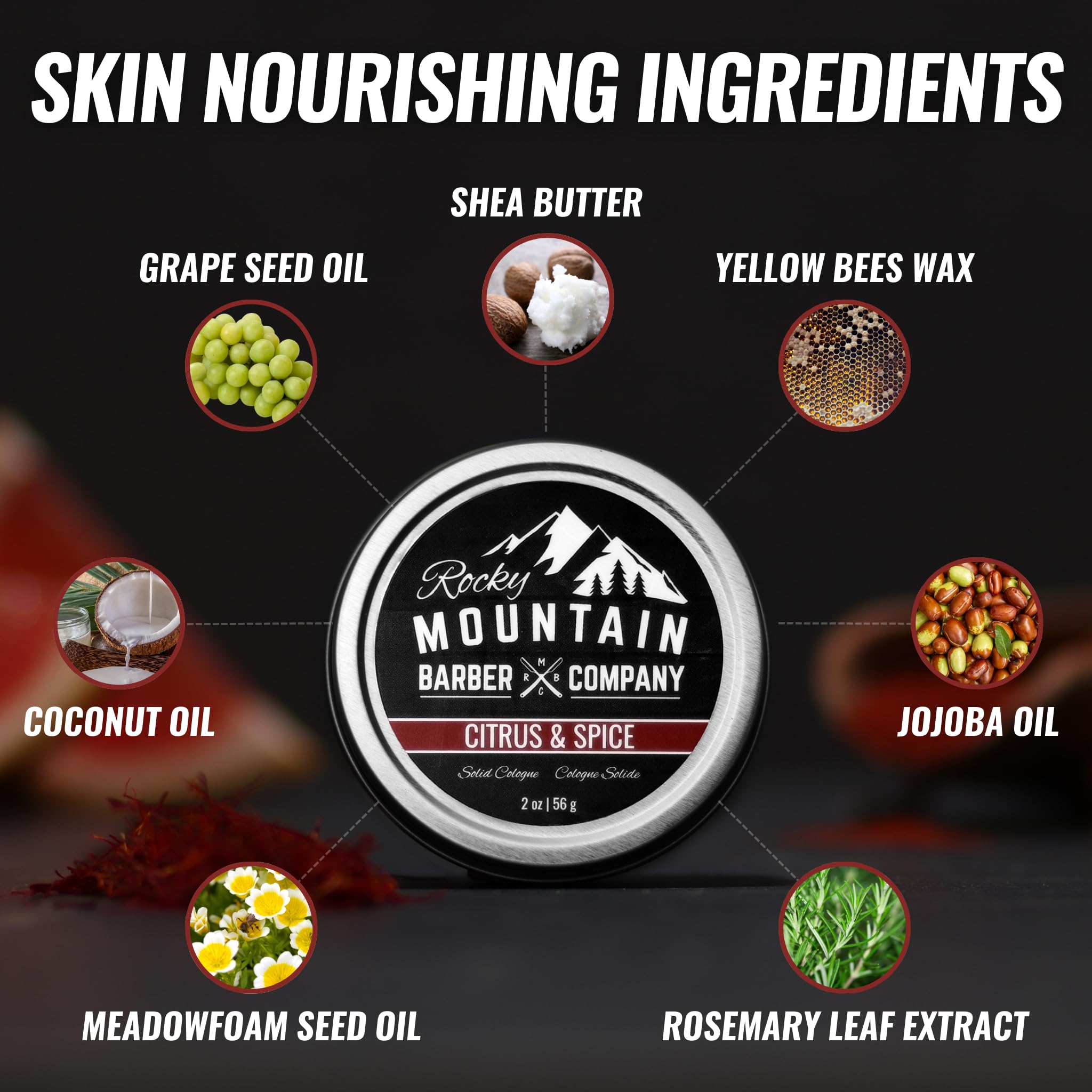 Rocky Mountain Barber avocado and coconut nourish skin during daily routine
