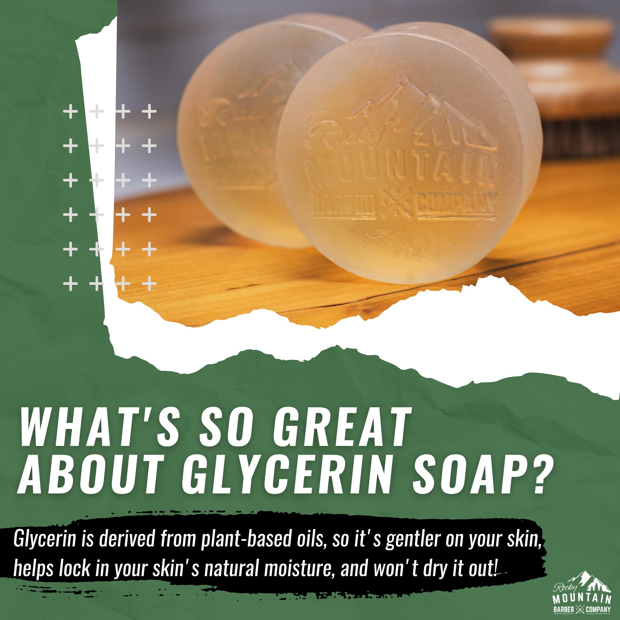 Rocky Mountain Barber two bars last longer than typical soap bars for budget-friendly showers.