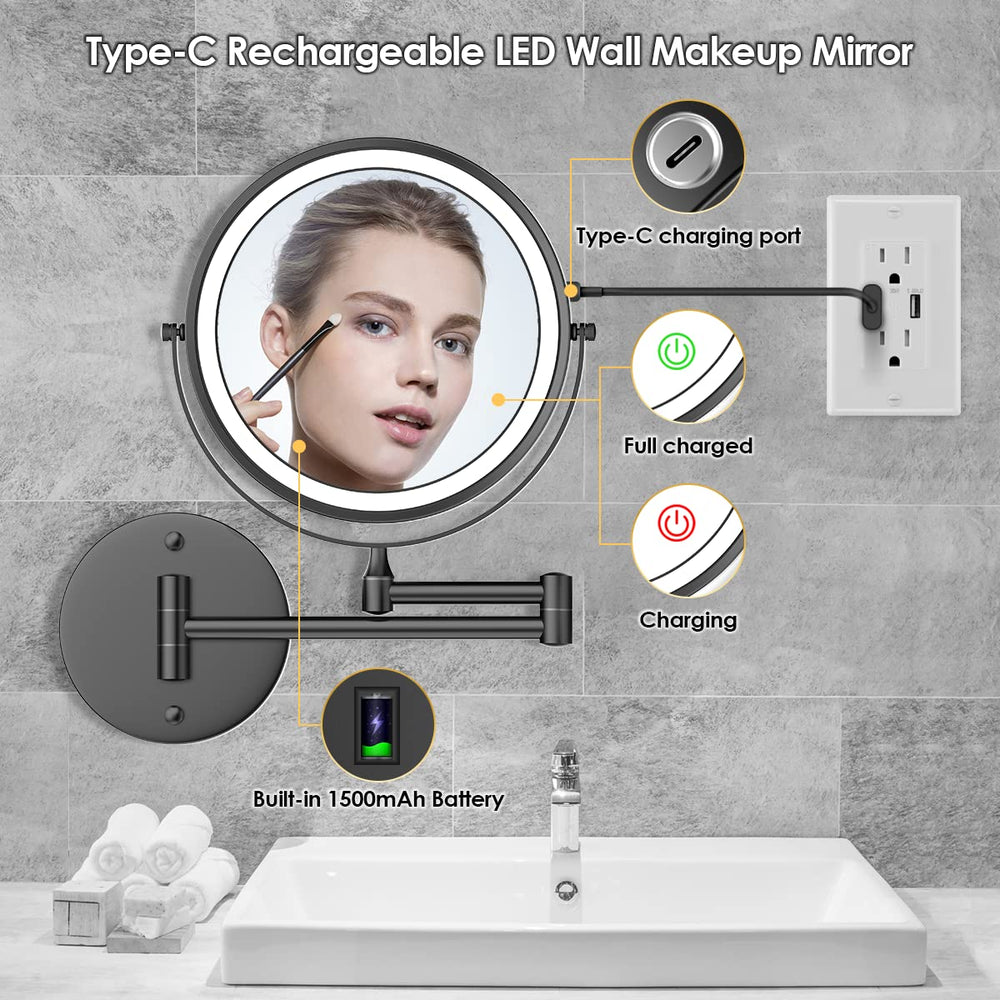 Rocollos 3-color lighting aids matching different makeup environments.