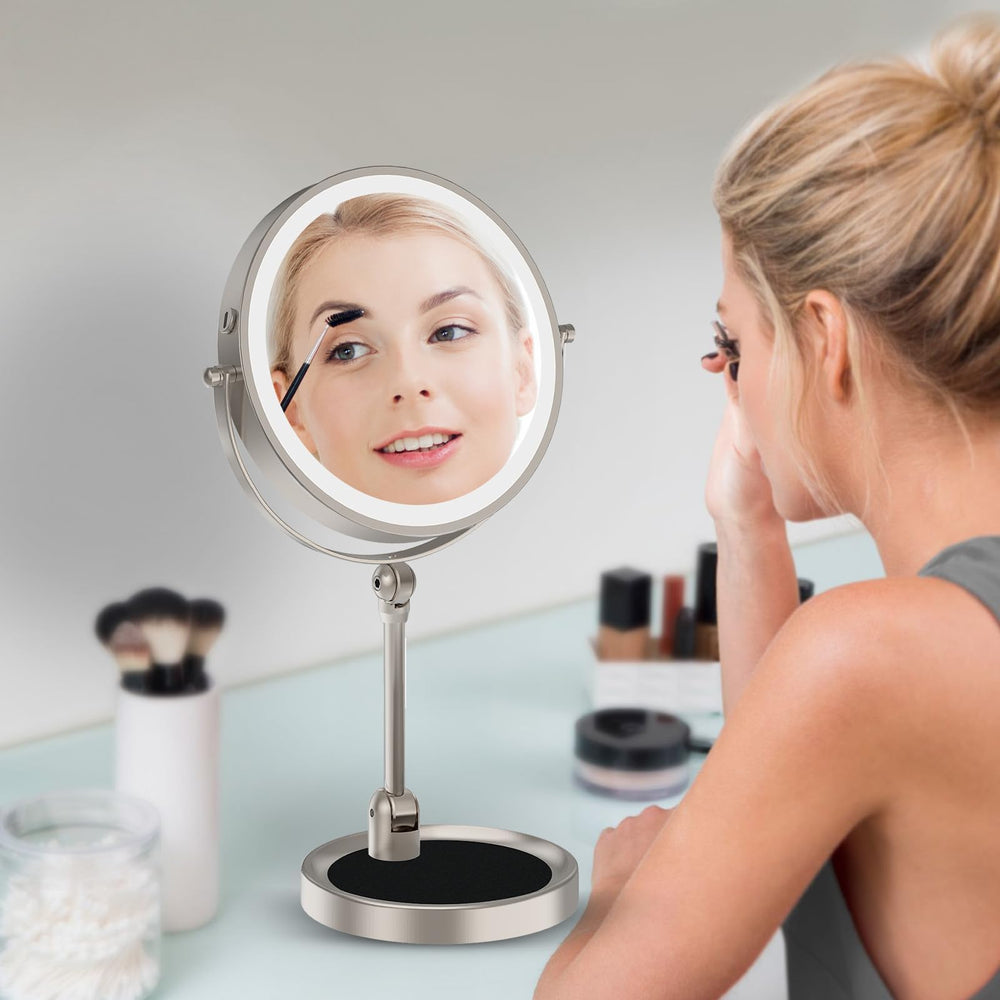 Rocollos foldable desk mirror saves vanity space.