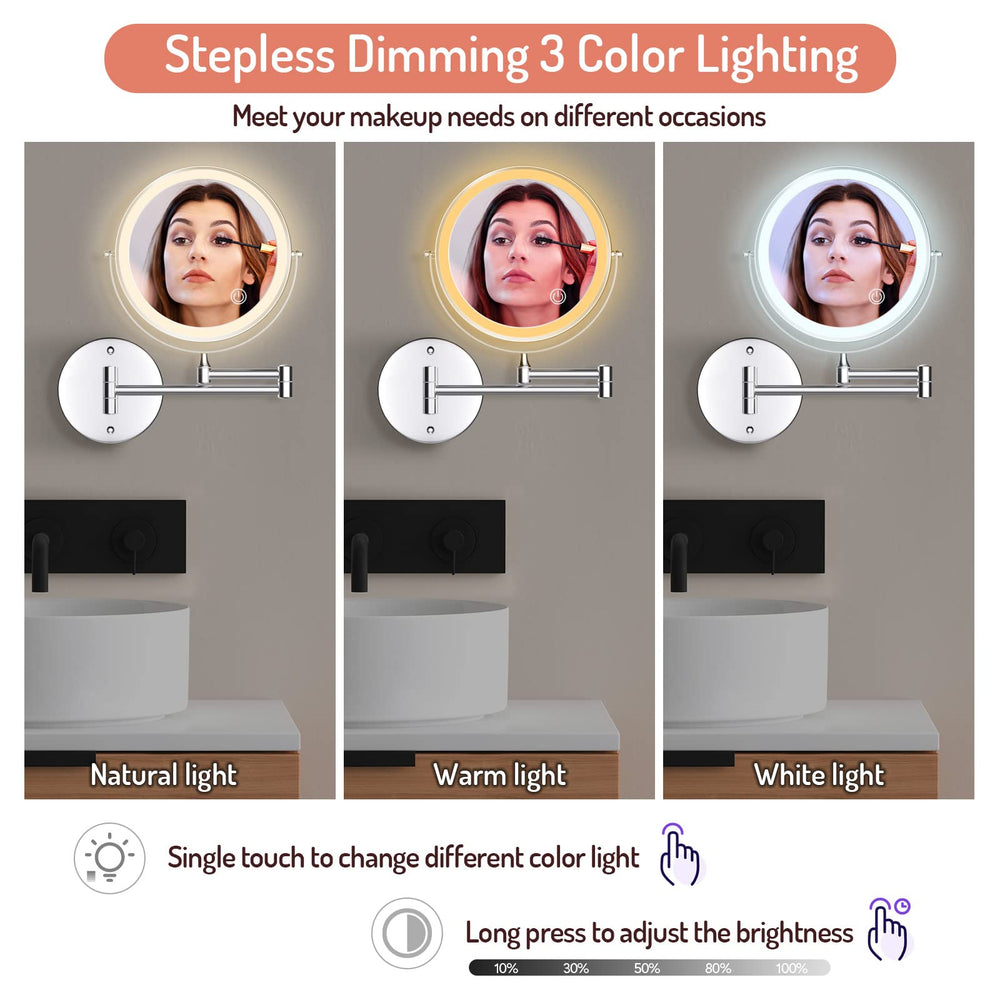 Rocollos three-color lighting helps simulate different environments for makeup testing.