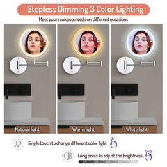 Rocollos three-color lighting helps simulate different environments for makeup testing.
