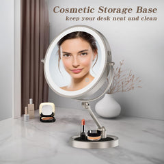 Rocollos storable base keeps cosmetics organized and within reach.