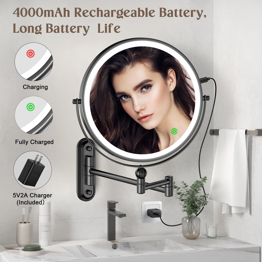 Rocollos three-color dimmable lighting for accurate makeup preview