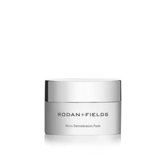 Rodan + Fields Enhancements Micro-Dermabrasion Paste packaging highlights exfoliation for smoother skin.