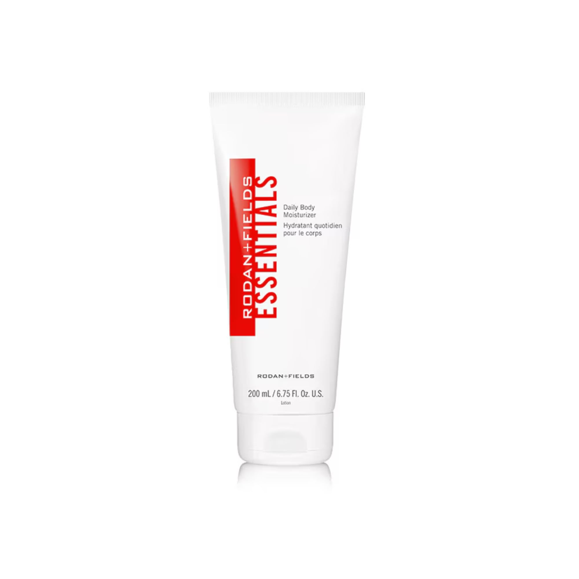 Rodan + Fields Essentials Daily Body Moisturizer bottle pump provides long-lasting hydration for dry skin.