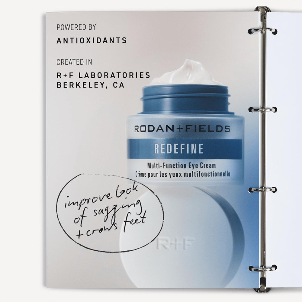 rodan-fields redefine eye cream packaging features compact 15 ml container