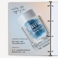 Rodan + Fields redefine intensive renewing serum texture swirl demonstrates rich hydration for nighttime skincare.