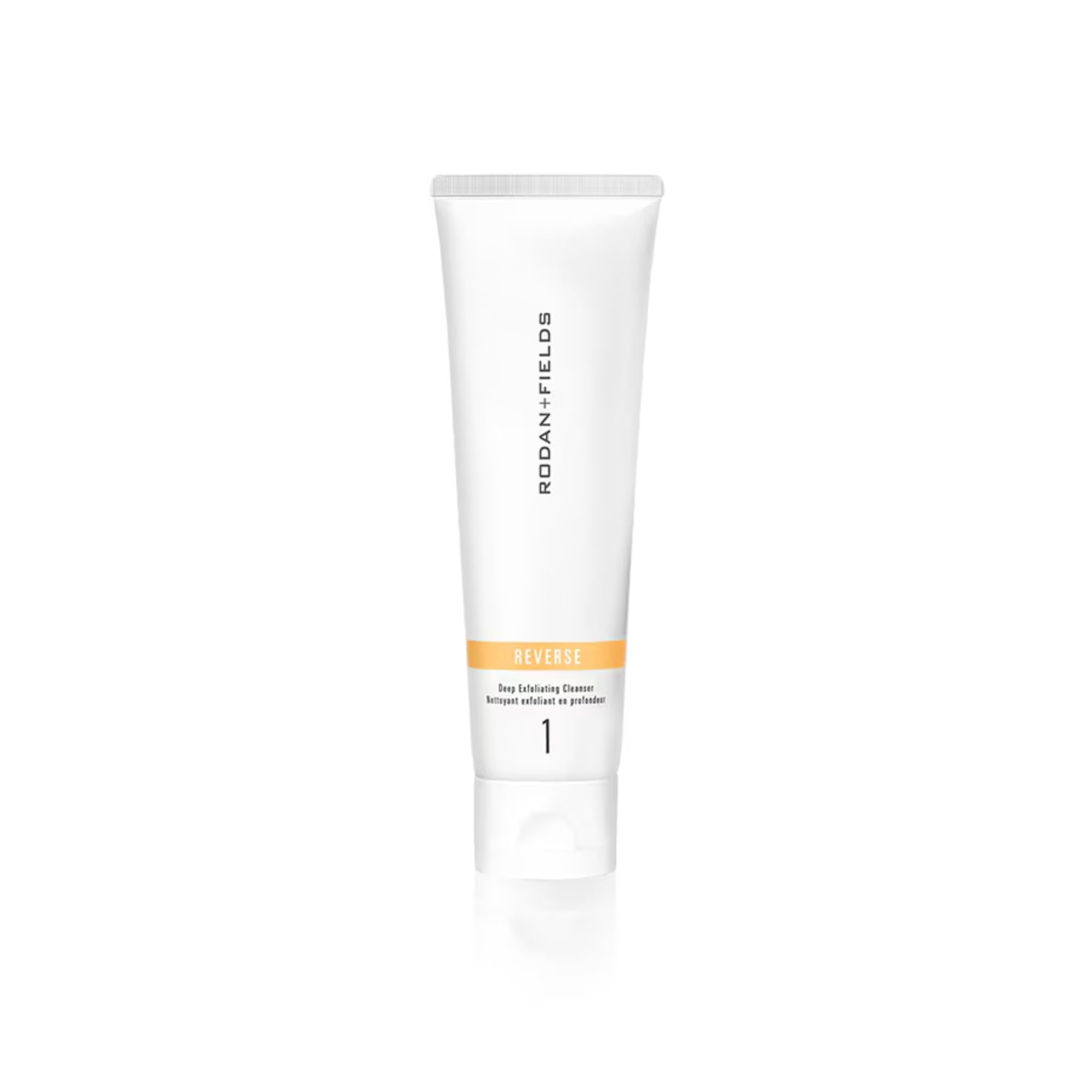 Rodan + Fields Reverse deep exfoliating cleanser bottle closeup for gentle daily cleansing