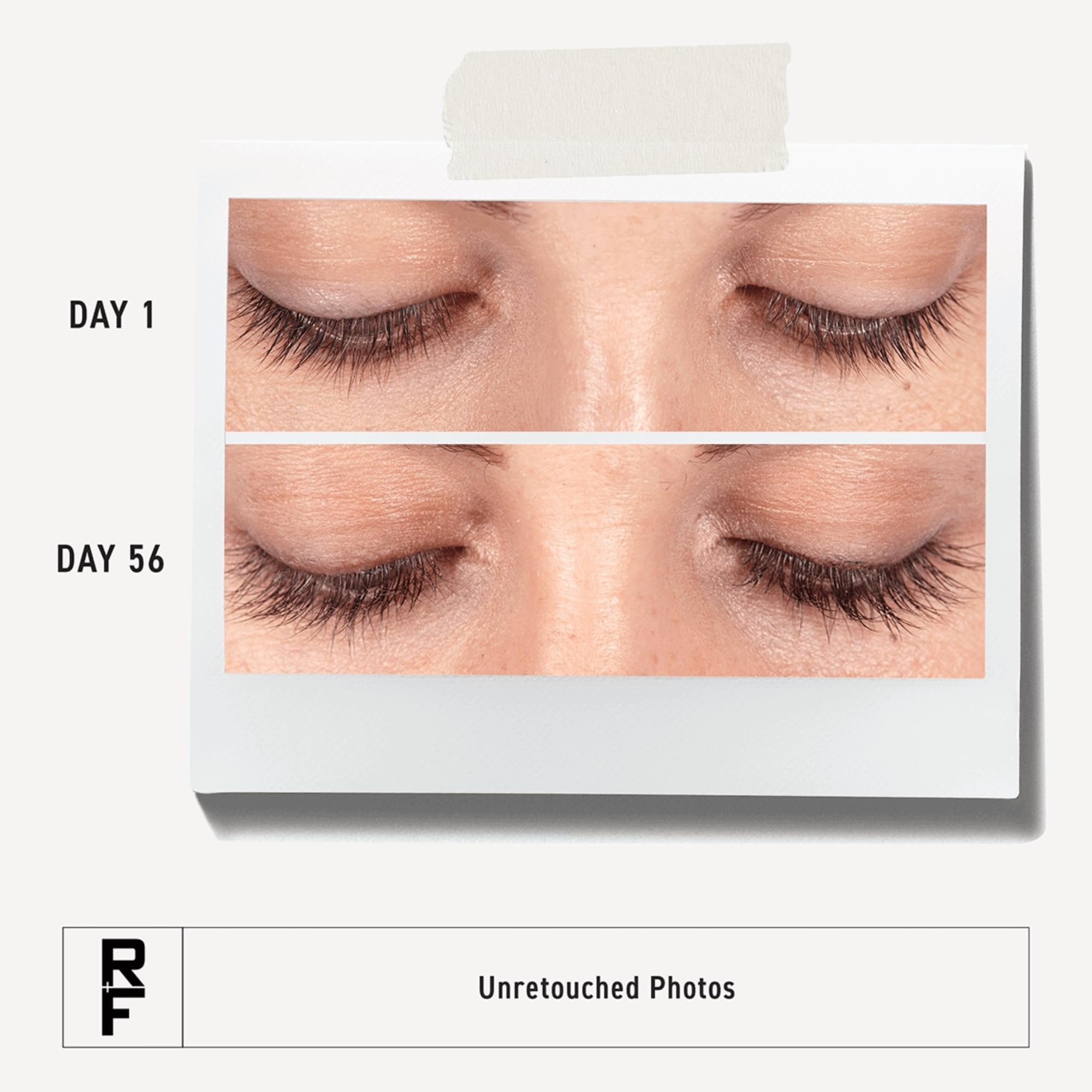 Rodan and Fields Lash Boost serum brush-tip application scene suggesting easy nightly use.