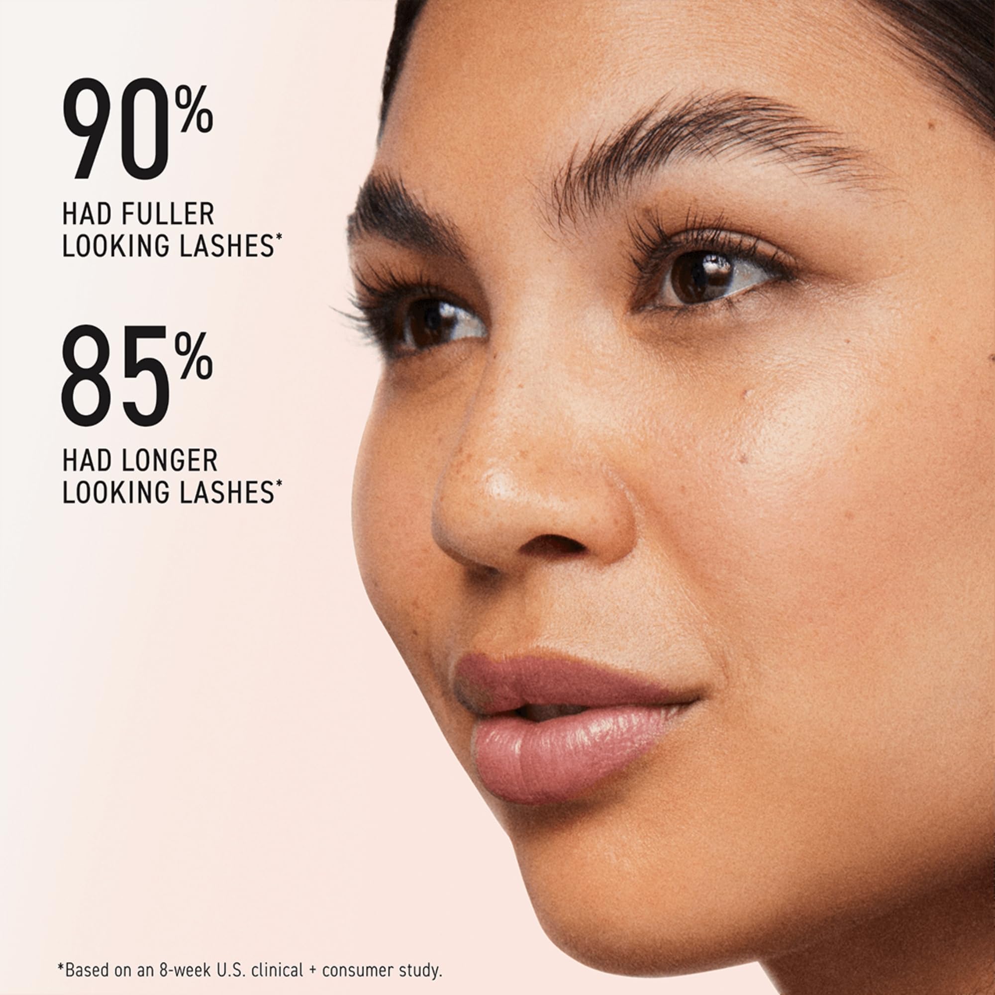 Rodan and Fields Lash Boost serum on eyelid showing simple nightly lash line application.