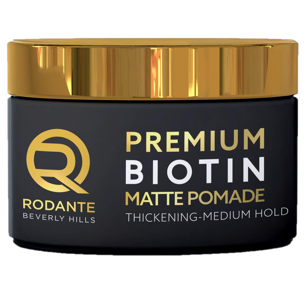 Rodante Beverly Hills biotin pomade tube for everyday matte styling