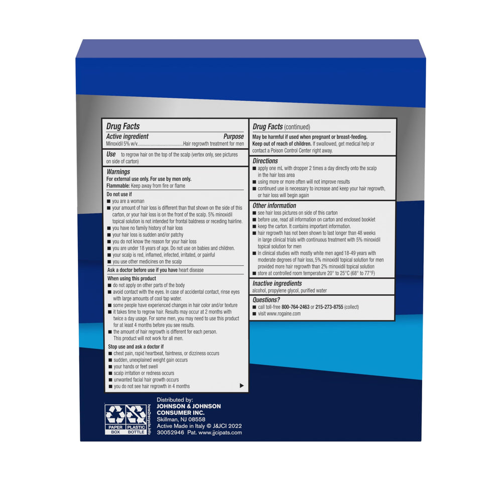 Rogaine vertex thinning closeup highlights crown-area focus