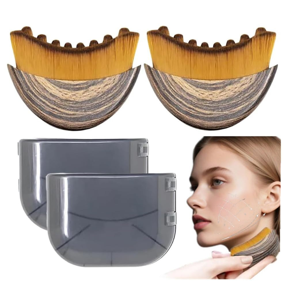 ROKATY Lymphatic Contour Brush with ergonomic handle for precise facial sculpting.