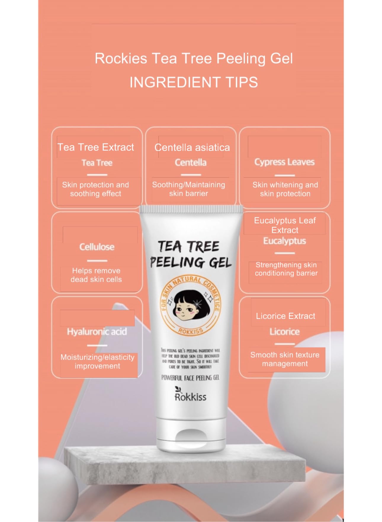 ROKKISS Tea Tree Peeling Gel after-use glow and smoother texture.