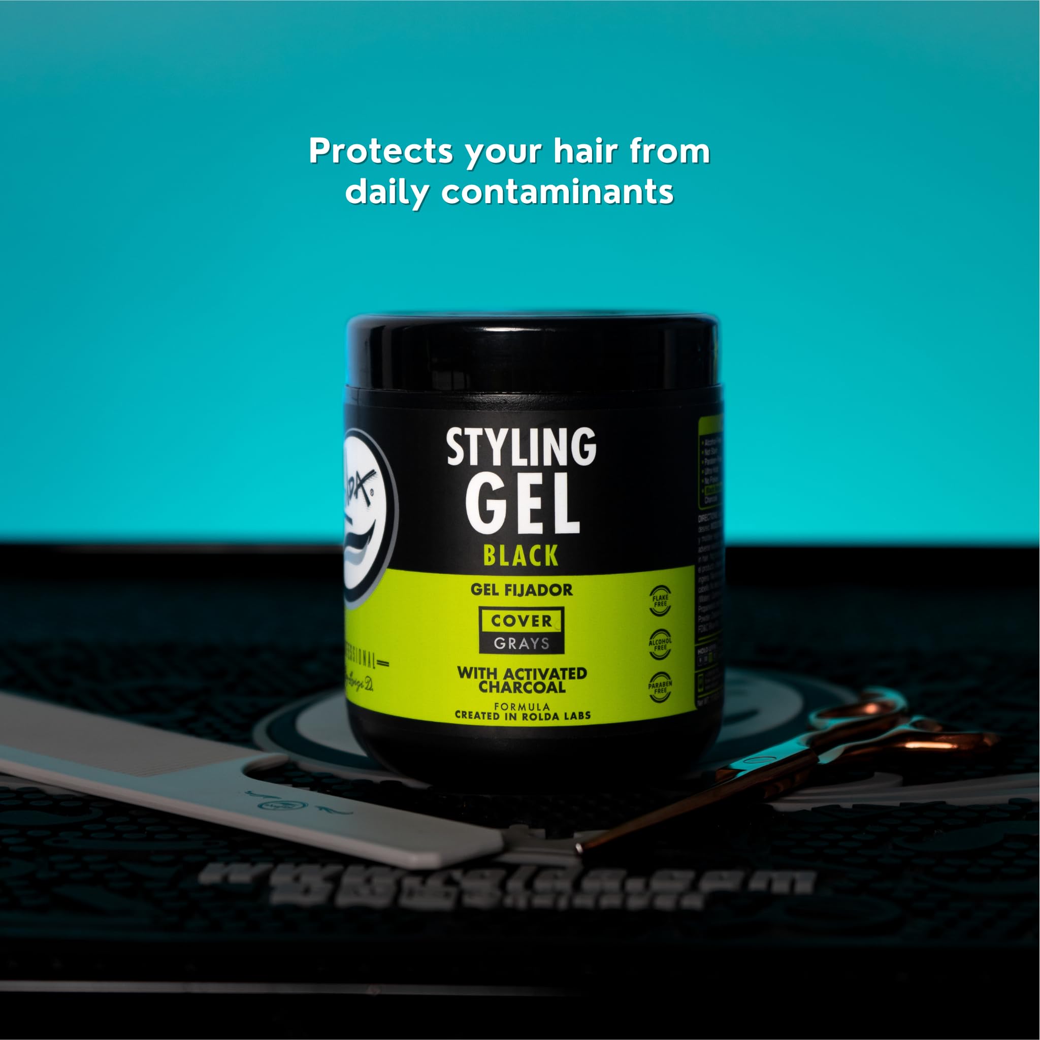Rolda Activated Charcoal detail highlights nourishment for hair