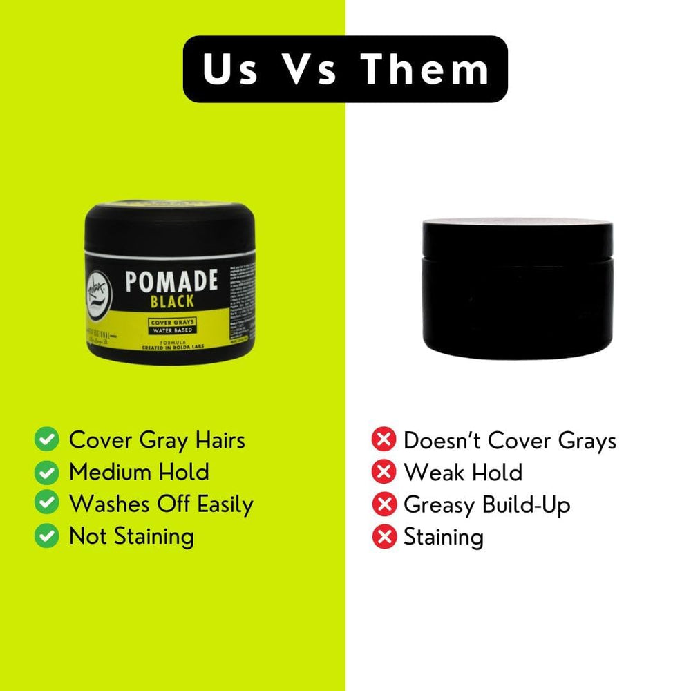 Rolda Black Pomade hair styling action showcases medium hold for versatile looks.